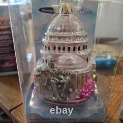 Lot of 10 Kurt Adler Noble Gems Cityscape State Glass Ornaments Hand Painted