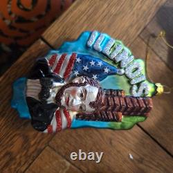 Lot of 10 Kurt Adler Noble Gems Cityscape State Glass Ornaments Hand Painted