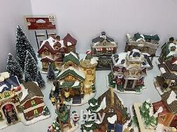 Lot of 20 Cobblestone Corners Christmas Winter Village Houses Mix 2004