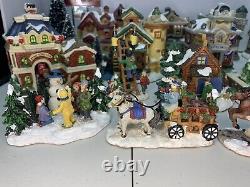 Lot of 20 Cobblestone Corners Christmas Winter Village Houses Mix 2004