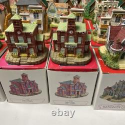 Lot of 42 Liberty Falls Americana Collection Miniature Buildings With Boxes Insert