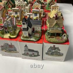 Lot of 42 Liberty Falls Americana Collection Miniature Buildings With Boxes Insert