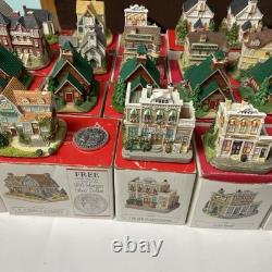 Lot of 42 Liberty Falls Americana Collection Miniature Buildings With Boxes Insert