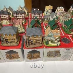 Lot of 42 Liberty Falls Americana Collection Miniature Buildings With Boxes Insert