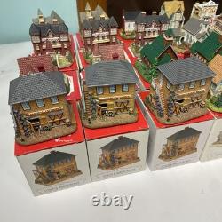 Lot of 42 Liberty Falls Americana Collection Miniature Buildings With Boxes Insert