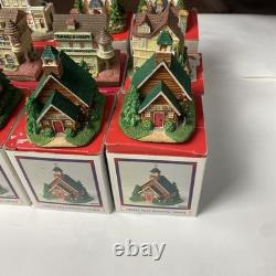 Lot of 42 Liberty Falls Americana Collection Miniature Buildings With Boxes Insert