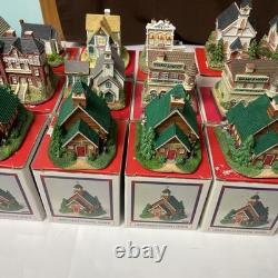 Lot of 42 Liberty Falls Americana Collection Miniature Buildings With Boxes Insert