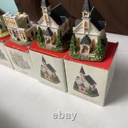 Lot of 42 Liberty Falls Americana Collection Miniature Buildings With Boxes Insert