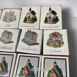 Lot of 42 Liberty Falls Americana Collection Miniature Buildings With Boxes Insert