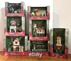 Lot of 7 Holiday Time Vintage Christmas Porcelain Village Collectibles. New
