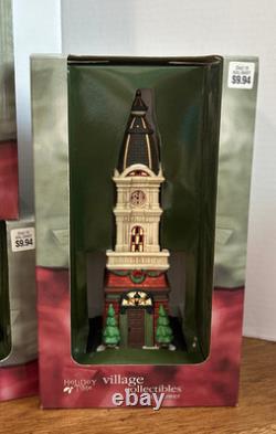 Lot of 7 Holiday Time Vintage Christmas Porcelain Village Collectibles. New