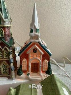 Lot of 9 VTG Christmas Victorian Village Collectible Porcelain Houses WithLights