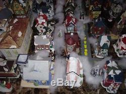 MAGICAL CHRISTMAS VILLAGE houses Figurines Snow LOT over 100pcs