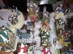 MAGICAL CHRISTMAS VILLAGE houses Figurines Snow LOT over 100pcs