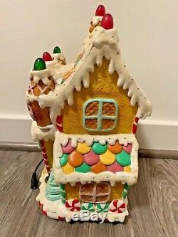 MARK ROBERTS Christmas Village Candy Gingerbread House Fiber Optic Lighted