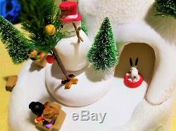 MINT RARE RETIRED, Dept 56, Peanuts Sledding Hill #59108, Animated Lighted