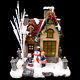 MUSICAL CHRISTMAS COTTAGE with SNOWMAN & CHILDREN / LED LIGHTING / ORIGINAL BOX