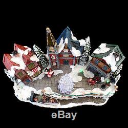MUSICAL CHRISTMAS VILLAGE with REVOLVING'CRYSTAL' TREE & LED LIGHTS / SEE VIDEO