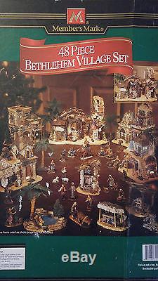 Member's Mark 48 Piece Lighted Porcelain Bethlehem Village Nativity Set