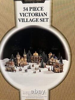 Members Mark 2005 Victorian Village Hand Painted Christmas Set- READ
