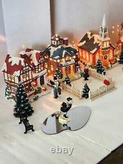 Mervyn's Village Square 18 Piece Starter Set +Cottage Inn & School House VTG 91