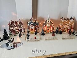 Mervyn's Village Square 18 Piece Starter Set +Cottage Inn & School House VTG 91