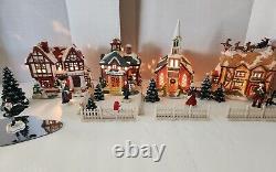 Mervyn's Village Square 18 Piece Starter Set +Cottage Inn & School House VTG 91