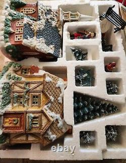 Mervyn's Village Square 18 Piece Starter Set +Cottage Inn & School House VTG 91