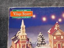 Mervyns 1993 Village Square 5 Piece Miniature House Set w Original Box Christmas