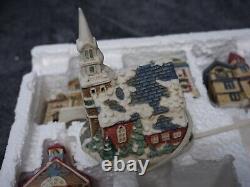 Mervyns 1993 Village Square 5 Piece Miniature House Set w Original Box Christmas