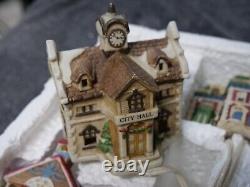 Mervyns 1993 Village Square 5 Piece Miniature House Set w Original Box Christmas