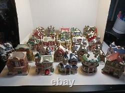 Miniature Houses Christmas Town Ceramic Buildings 27 Pc Lot
