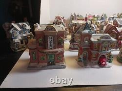 Miniature Houses Christmas Town Ceramic Buildings 27 Pc Lot