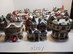 Miniature Houses Christmas Town Ceramic Buildings 27 Pc Lot