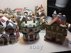 Miniature Houses Christmas Town Ceramic Buildings 27 Pc Lot