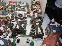 Miniature Houses Christmas Town Ceramic Buildings 27 Pc Lot