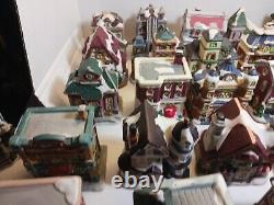 Miniature Houses Christmas Town Ceramic Buildings 27 Pc Lot