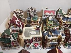 Miniature Houses Christmas Town Ceramic Buildings 27 Pc Lot