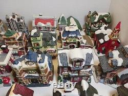 Miniature Houses Christmas Town Ceramic Buildings 27 Pc Lot