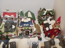 Miniature Houses Christmas Town Ceramic Buildings 27 Pc Lot