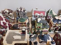 Miniature Houses Christmas Town Ceramic Buildings 27 Pc Lot
