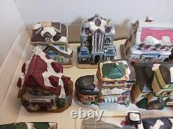 Miniature Houses Christmas Town Ceramic Buildings 27 Pc Lot