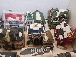 Miniature Houses Christmas Town Ceramic Buildings 27 Pc Lot