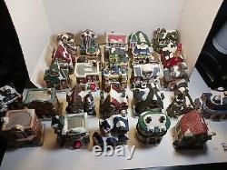 Miniature Houses Christmas Town Ceramic Buildings 27 Pc Lot