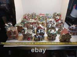 Miniature Houses Christmas Town Ceramic Buildings 27 Pc Lot