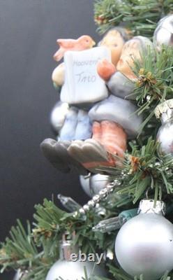 Miniature Lighted Hummel Christmas Tree Porcelain Holiday Décor