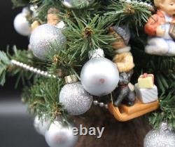 Miniature Lighted Hummel Christmas Tree Porcelain Holiday Décor