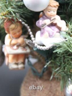 Miniature Lighted Hummel Christmas Tree Porcelain Holiday Décor
