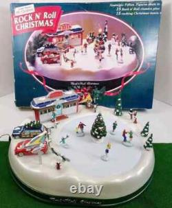 Mr. Christmas Rock N Roll Animated Musical Diner Skating Pond Complete & Works