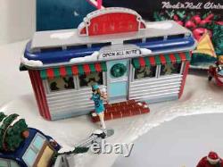 Mr. Christmas Rock N Roll Animated Musical Diner Skating Pond Complete & Works